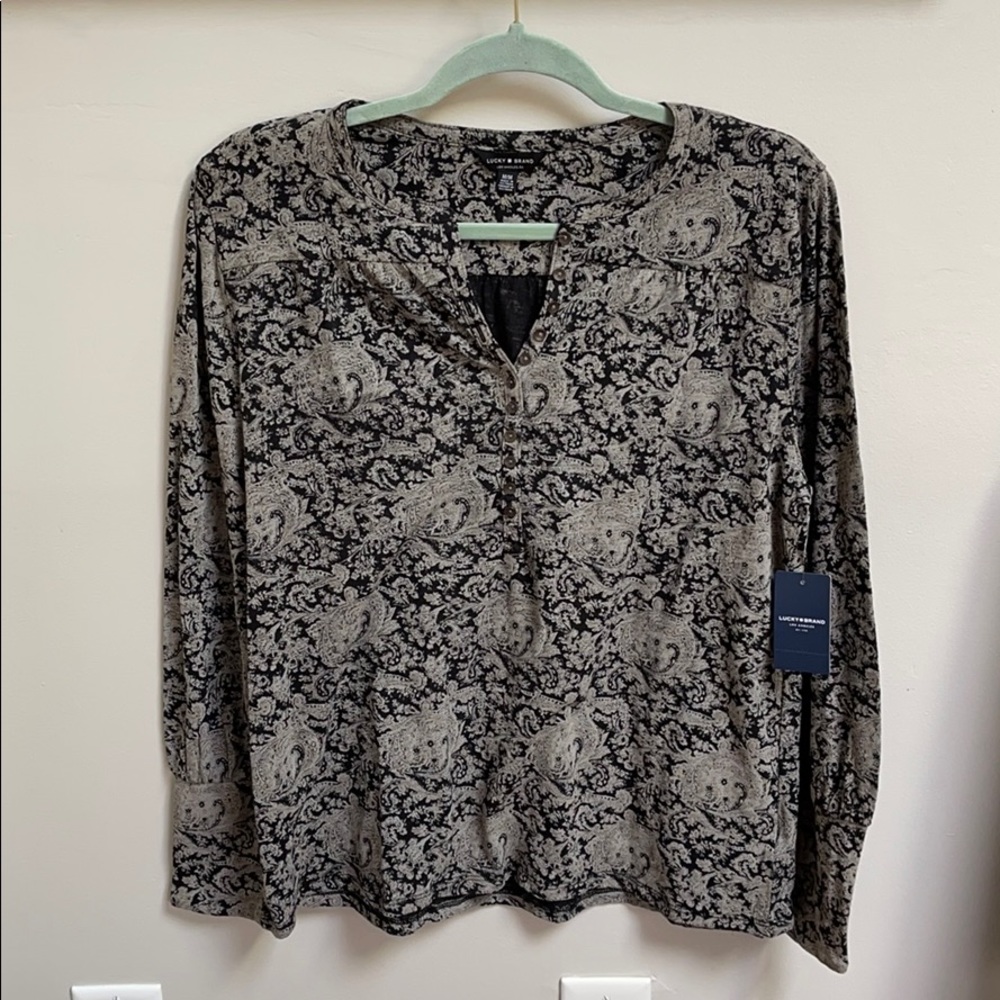 NWT Lucky Brand Womens Long Sleeve Blouse